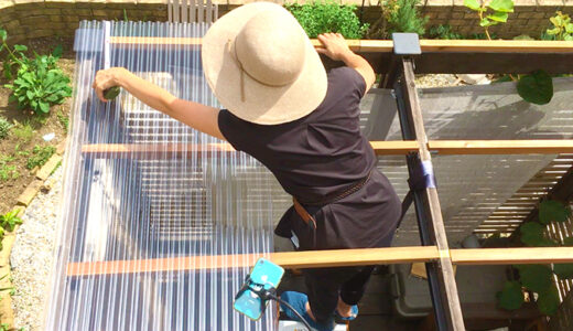 【DIY】ウッドデッキのパーゴラに屋根を後付け